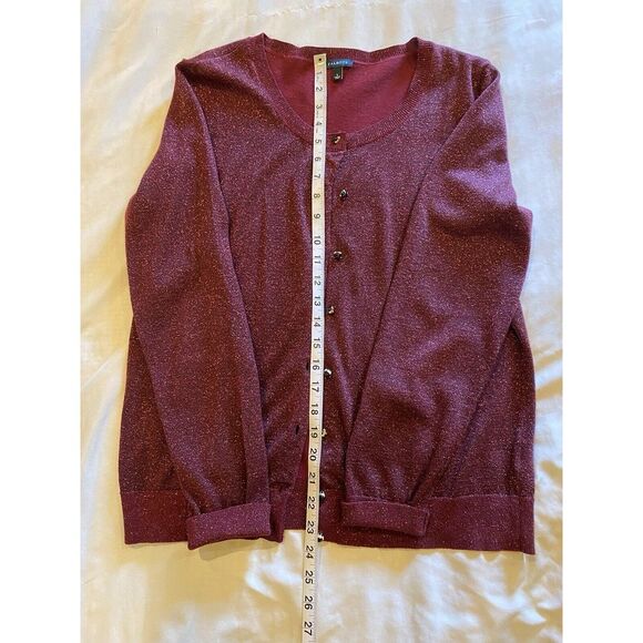 TALBOTS Womens 2 pc Classic Twinset Lace Tank Top & Buttoned Cardigan Sz.L - Picture 3 of 4